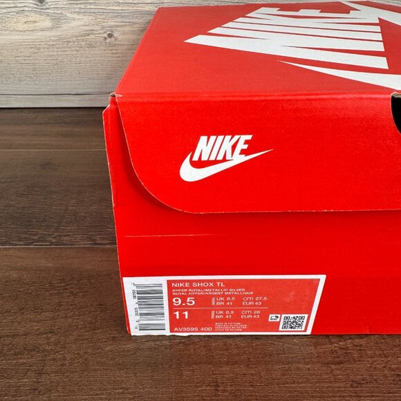 Nike Shox TL Mens Size 9.5 Hyper Royal Metallic Silver Black AV3595 400 - Picture 9 of 9